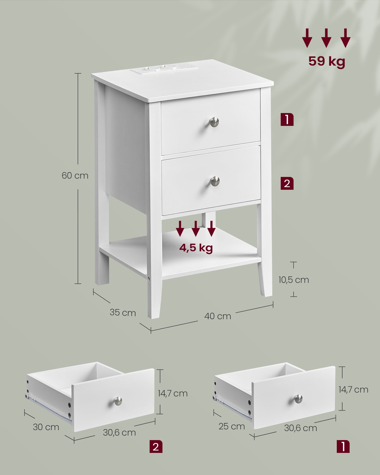 Oscar senge- og sidebord